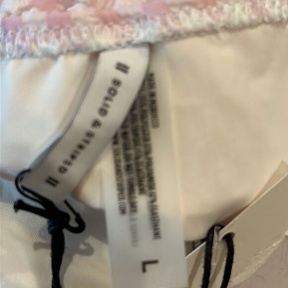 SOLID & STRIPED CHARLOTTE BIKINI BOTTOMS PINK & WHITE GINGHAM SIZE LARGE NWT - Picture 5 of 5